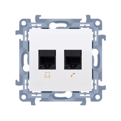 Kontakt Simon KOMPIUTERIO LAIDAS RJ45.5E+TELEFONO LAIDAS RJ12 BALTA SIMON1
