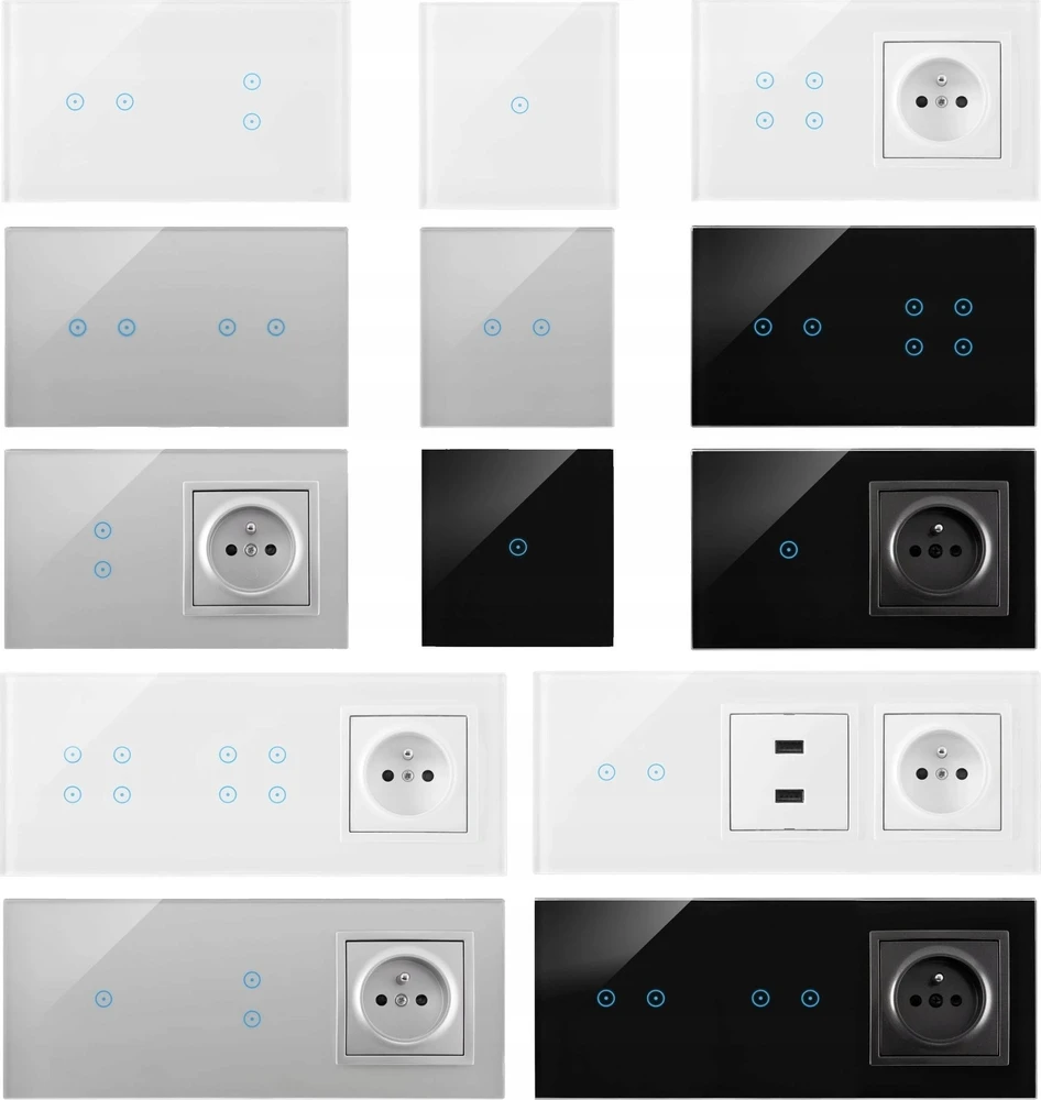 „Kontakt-Simon“ jutiklinis skydelis „Kontakt-Simon 54 Touch DSTR3100/70“ trys moduliai vieno prisilietimo laukas skylė priedams skylė priedams balta pearl