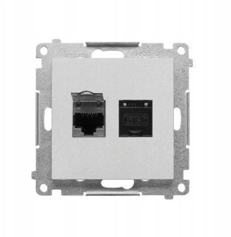 Kontakt Simon GN.2-KR.KOM.RJ45 K.6E P.ALU.MAT SIMON55