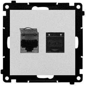Kontakt Simon GN.2-KR.KOM.RJ45 K.6E P.ALU.MAT SIMON55