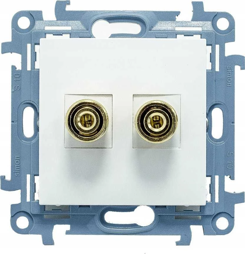 Kontakt-Simon Priedai - Simon10 Vieno garsiakalbio lizdas -1 garsiakalbio kolonėlė (modulis). Laidininko skerspjūvis 6 mm2 išvesties baltos spalvos CGL2.01/1