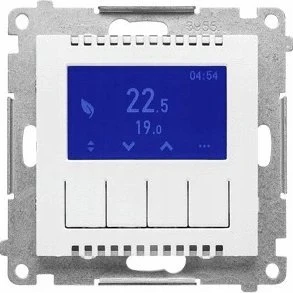 „Kontakt-Simon“ programuojamas termostatas 55 TETD1A.01/111 su ekrano moduliu balta kiliminė danga