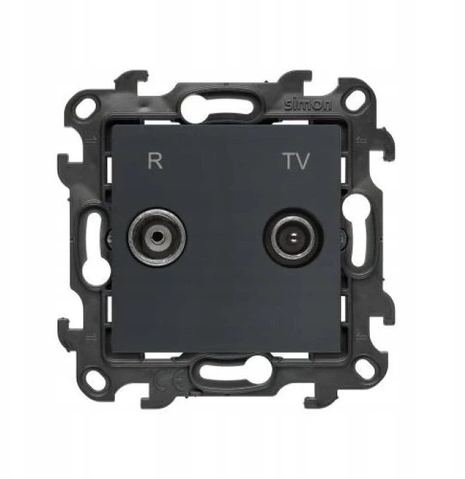 Kontakt Simon Susisiekite su Simonu Simonu 24 Lizdas R-TV antenos prijungimo movos kištukiniams lizdams, matinės grafitinės NAZ.01/38