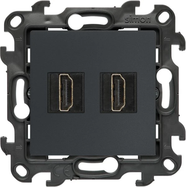 Kontakt Simon Susisiekite su Simonu Simonu 24 Lizdas HDMI 2.1 dvigubas grafitas matinis NGHDMI221.01/38