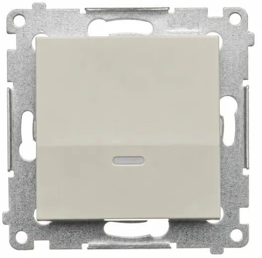 Kontakt-Simon Simon 54 Vienpolis jungiklis su LED apšvietimu (modulis), spartieji jungčiai, kašmyro spalvos (DW1L.01/42)
