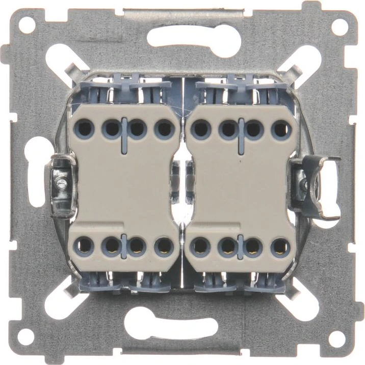 Kontakt-Simon Cross jungtis Simon 54 dvigubas 10AX 250V mechanizmas (SW7/2XM)