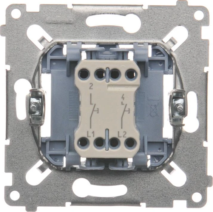 Kontakt Simon Kontaktas-Simon Simon 54 dvigubas mygtukas, uždarymo mechanizmas 10AX 250V (SP2M)