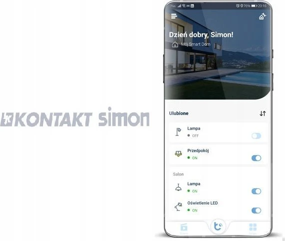 Simon 54 GO programėlė išmaniajame telefone