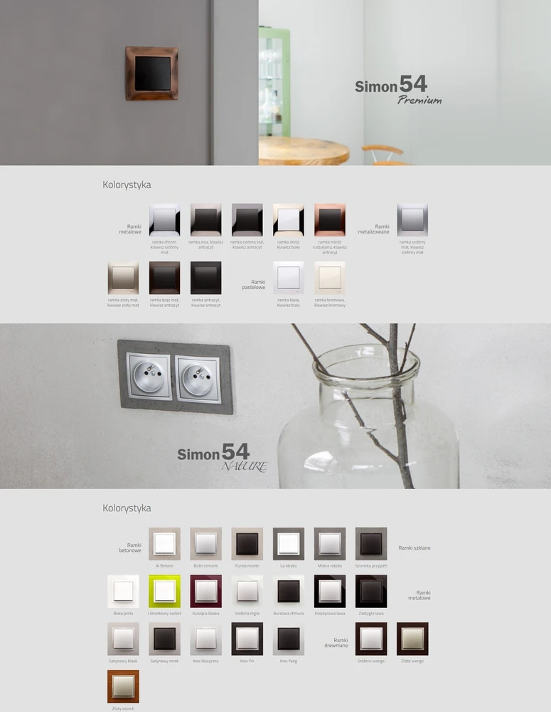 Kontakt-Simon Simon 54 Nature* Ramka 4-krotna metalo sp. Inox Nero DRN4/82