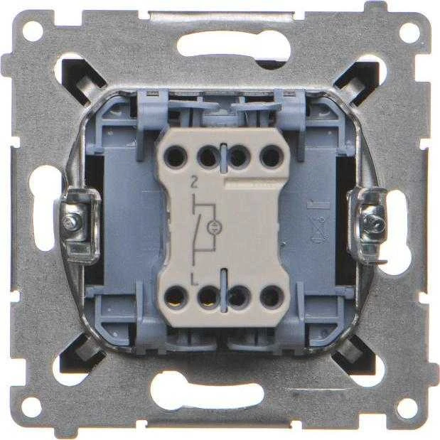 Kontakt-Simon Simon 54 Vienpolis jungiklis su LED apšvietimu (modulis) 10AX 250V greitosios jungtys matinė juoda DW1L.01 / 49