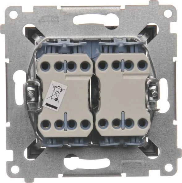 Kontakt-Simon Simon 54 trijų pozicijų dvivietis 10A 250V antracitas (DZW2.01 / 48)
