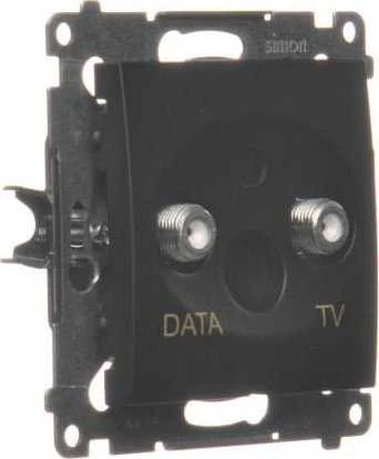 Kontakt Simon Kontaktas-Simon Simon 54 TV-DATA lizdas. Du F tipo išvesties prievadai (modulis). Įvesties dažnis 5-1000 MHz juodas matinis DAD1.01/49