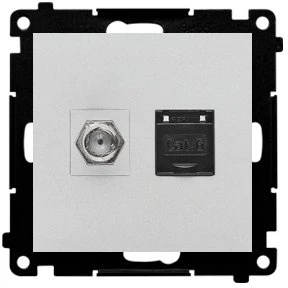 Kontakt Simon GN.ANTE."F"+RJ45 K.6 ALU.MAT SIMON55