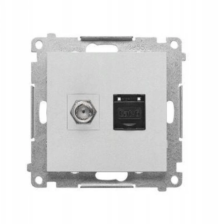 Kontakt Simon GN.ANTE."F"+RJ45 K.6 ALU.MAT SIMON55