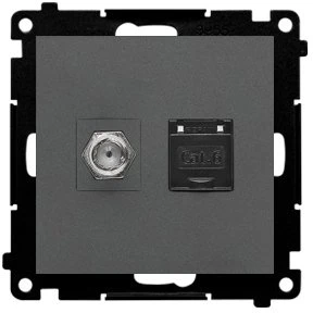Kontakt Simon GN.ANTE."F"+RJ45 K.6 GRAFIT.MAT SIMON55