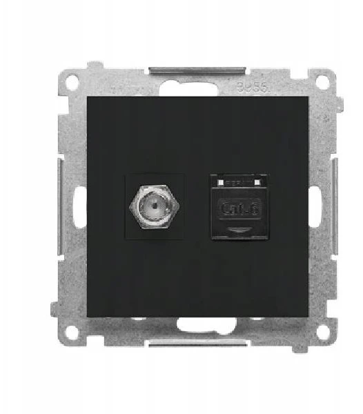 Kontakt Simon GN.ANTE."F"+RJ45 K.6 MATINĖ JUODA SIMON55