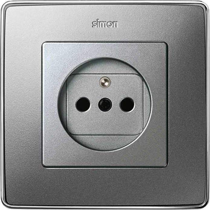 Kontakt-Simon Simon 82 Įžemintas vieno lizdo dangtis su langinėmis aliuminis 82068-93