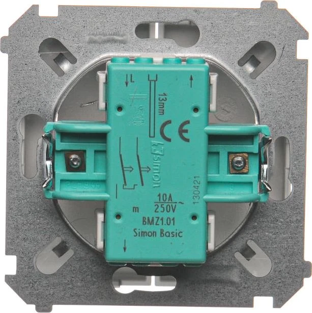 Kontakt-Simon Shutter mygtukas Simon Basic 10A 250V sidabrinis matinis (BMZ1.01/43)