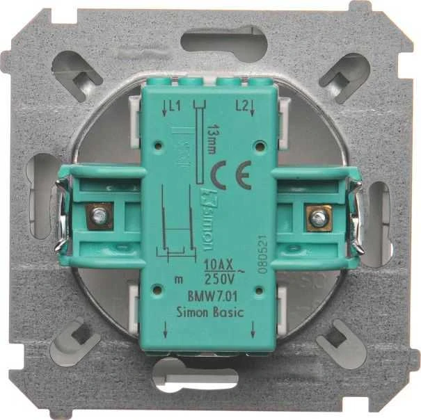 Eaton Kontakt-Simon Cross jungtis Simon Basic single 10AX 250V inox (BMW7.01/21)