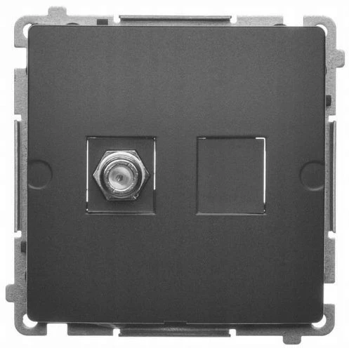 Kontakt Simon BMAF1.01/49 Simon Basic F tipo antenos lizdas, viengubas (modulinis), juodas BMAF1.01/49
