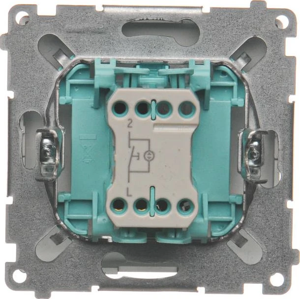 Kontakt-Simon Simon Basic vieno skambučio mygtukas su foniniu apšvietimu 10AX 250V inox (BMD1L.01/21)