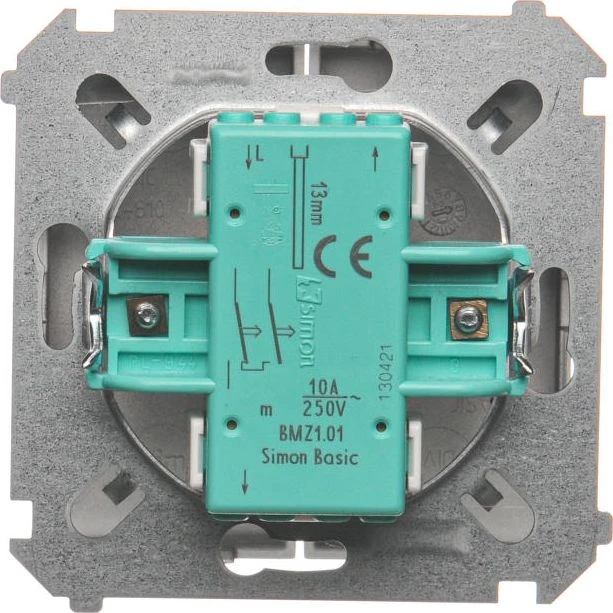 Kontakt-Simon Shutter mygtukas Simon Basic 10A 250V inox (BMZ1.01/21)