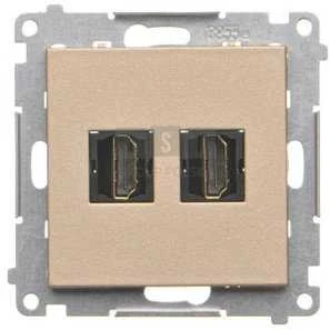 Dviguba HDMI jungtis Kontakt Simon matinė pilka