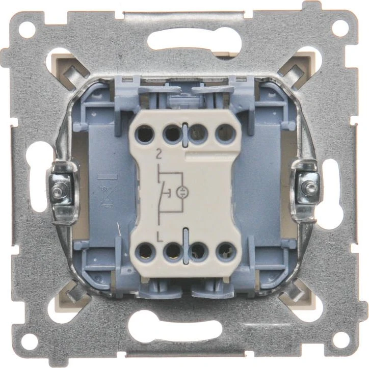 Kontakt-Simon Vieną mygtuką Simon 54 šviesos LED 10AX 250V kremas (DP1L.01 / 41)