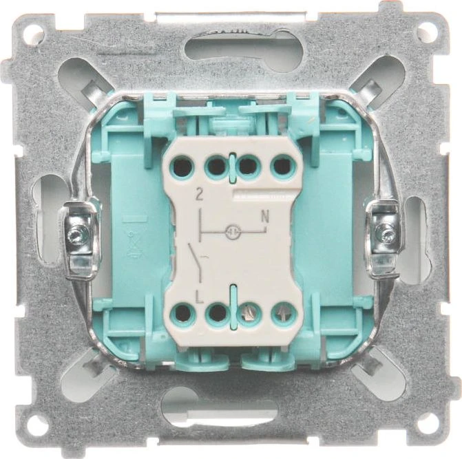 Kontakt-Simon Vienas jungiklis Simon Basic su apšvietimu 10AX 250V baltas (BMW1ZL.01/11)