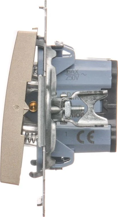 Kontakt-Simon Single mygtukas 16AX 250V auksinis matinis (DP1A.01/44)