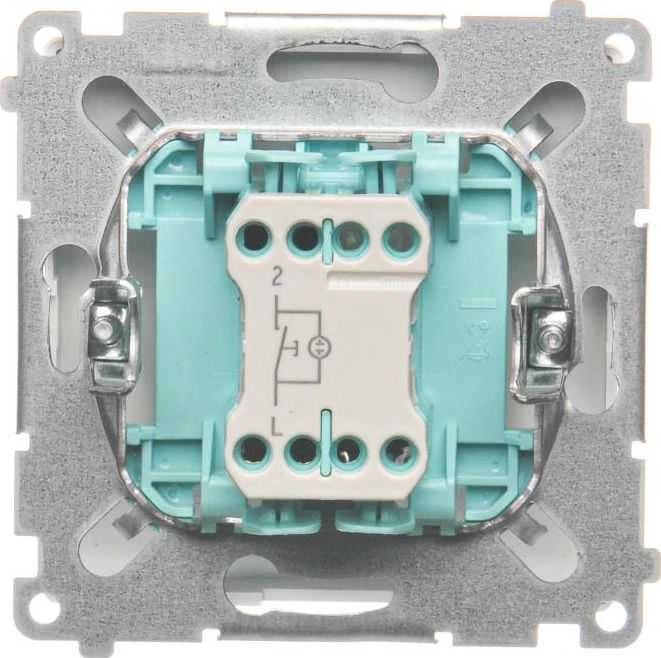 Kontakt-Simon Vienas mygtukas su LED foniniu apšvietimu 10AX 250V balta (BMP1L.01/11)