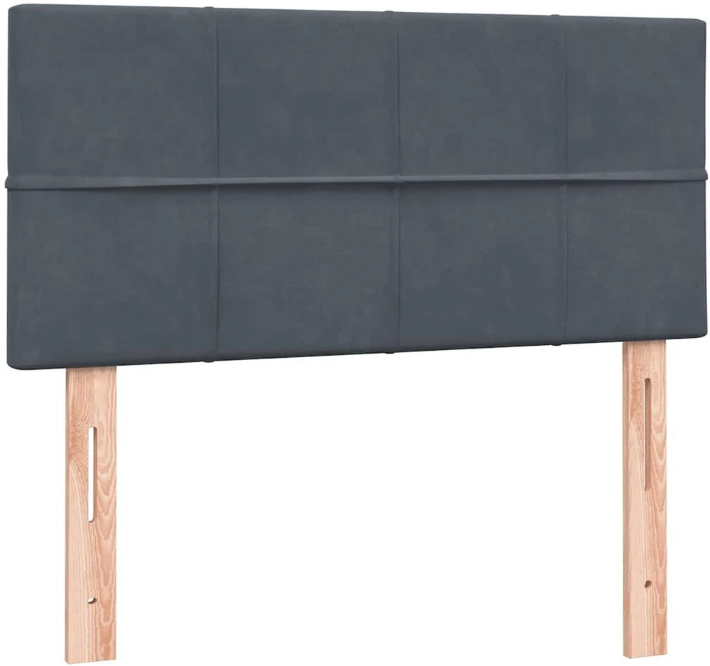 Lova su spyruoklėmis ir čiužiniu, pilka, 80x220 cm, aksomas
