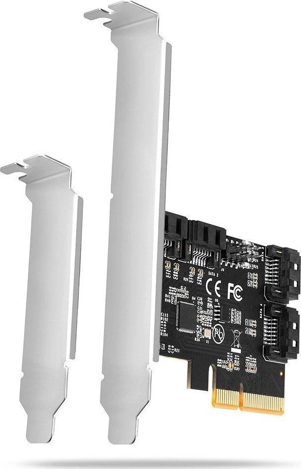 Axagon Keturių kanalų SATA III PCI-Express valdiklis su keturiais vidiniais SATA jungtys. Standartinis ir žemas profilis.