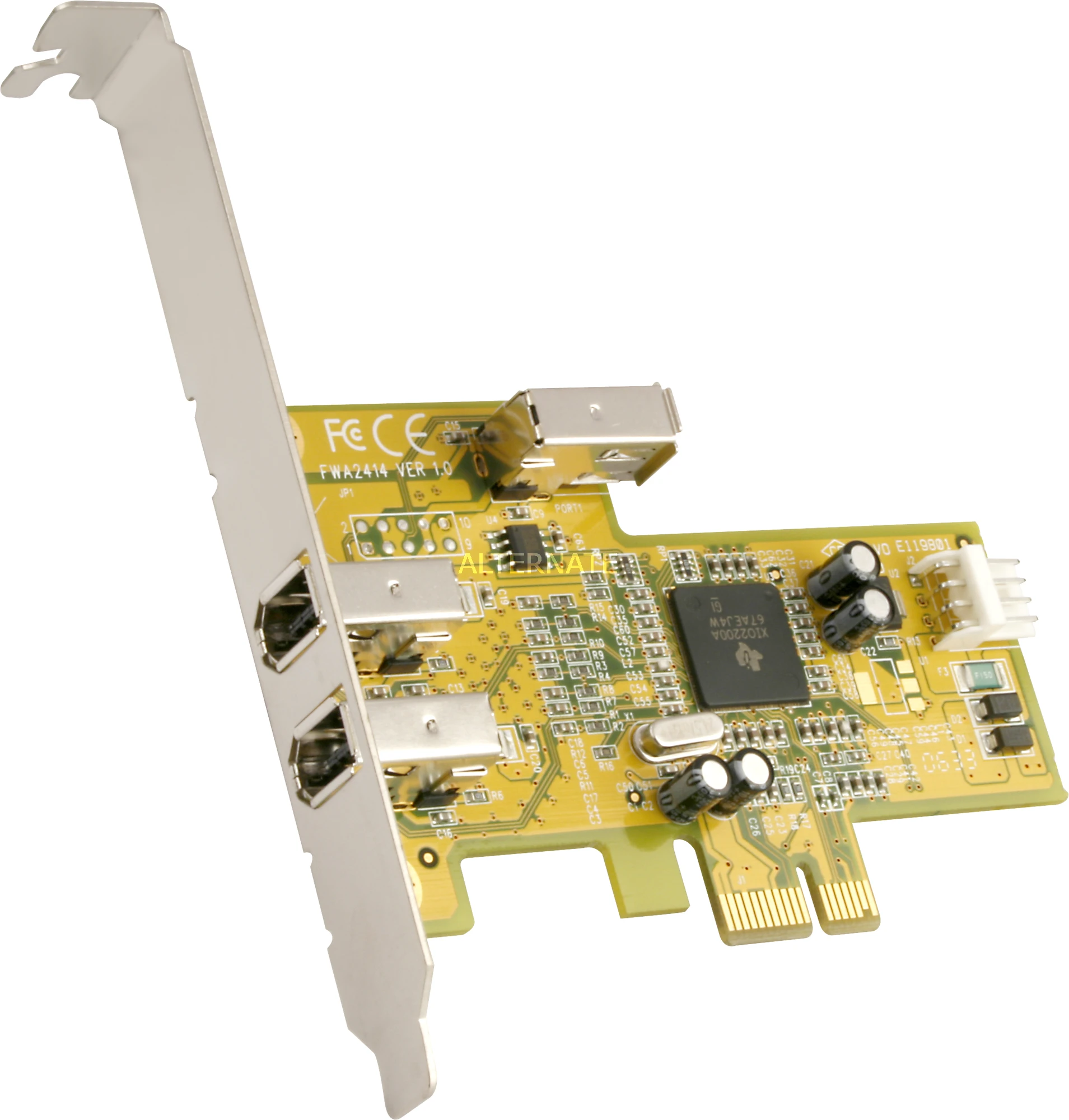 Dawicontrol PCIe x1 valdiklis – 3x FireWire 400 (DC-1394)