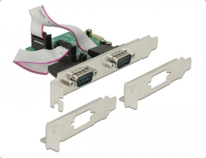 Delock PCI Express x1 Karte zu 2 x Seriell RS-232 High Speed 921K mit Spannungsversorgung