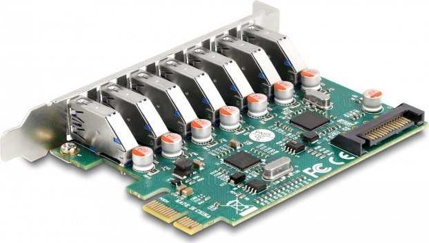 „Delock DeLOCK PCI Express x1“ kortelė, skirta 7 išoriniams USB 5 Gbps A tipo lizdams, USB valdiklis
