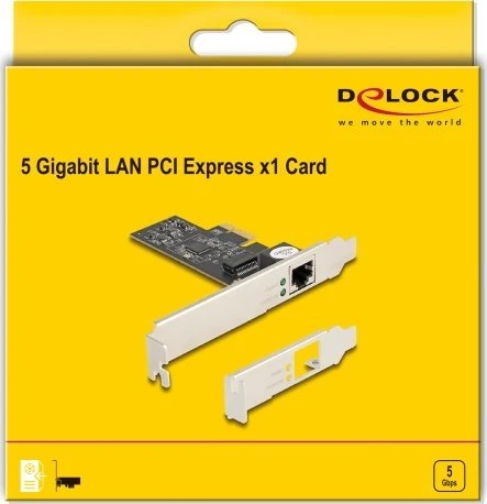 Kontroler Delock DeLOCK PCI Express x1 kortelė, skirta 1 x RJ45 5 Gigabit LAN RTL8126