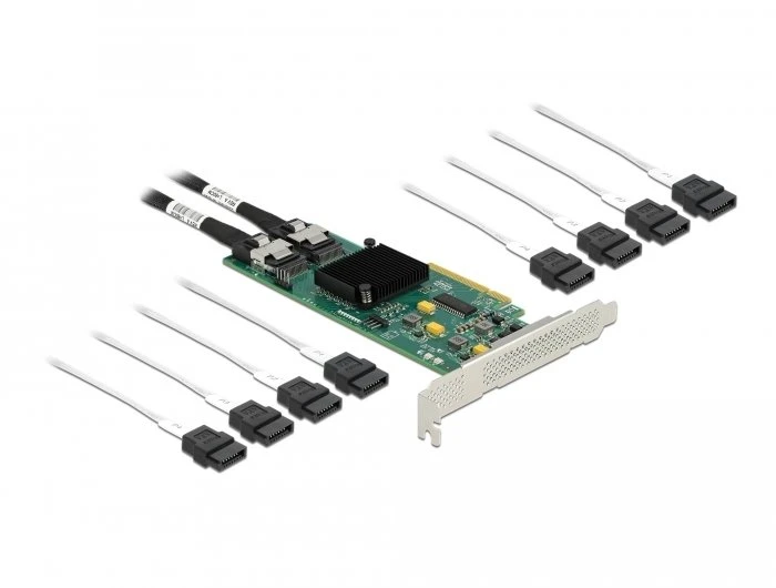 Kontroler Delock 8 prievadų SATA PCI Express x8 su jungiamaisiais kabeliais