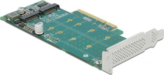Delock PCI Express x8 kortelė su 2 vidinėmis NVMe M.2 M rakto jungtimis – bifurkacija – žemo profilio formatas