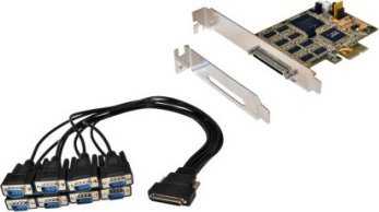 „Exsys EXSYS EX-44388“ valdiklio PCI Express 8x nuoseklioji RS-232 plokštė (kabelis su 8x 9 kontaktų jungtimi)