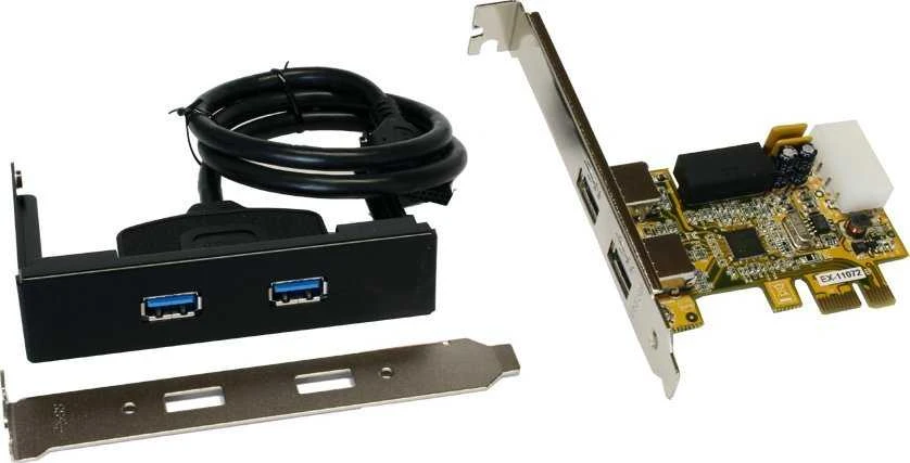 Exsys EX-11072WO PCIe USB 3.0 plokštė su išoriniu skydeliu