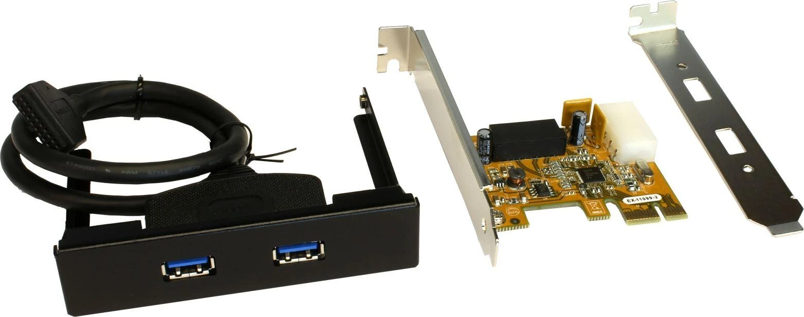 Šakotuvas Kontroler Exsys PCIe x1 - 2x USB 3.0 (EX-11099-2)