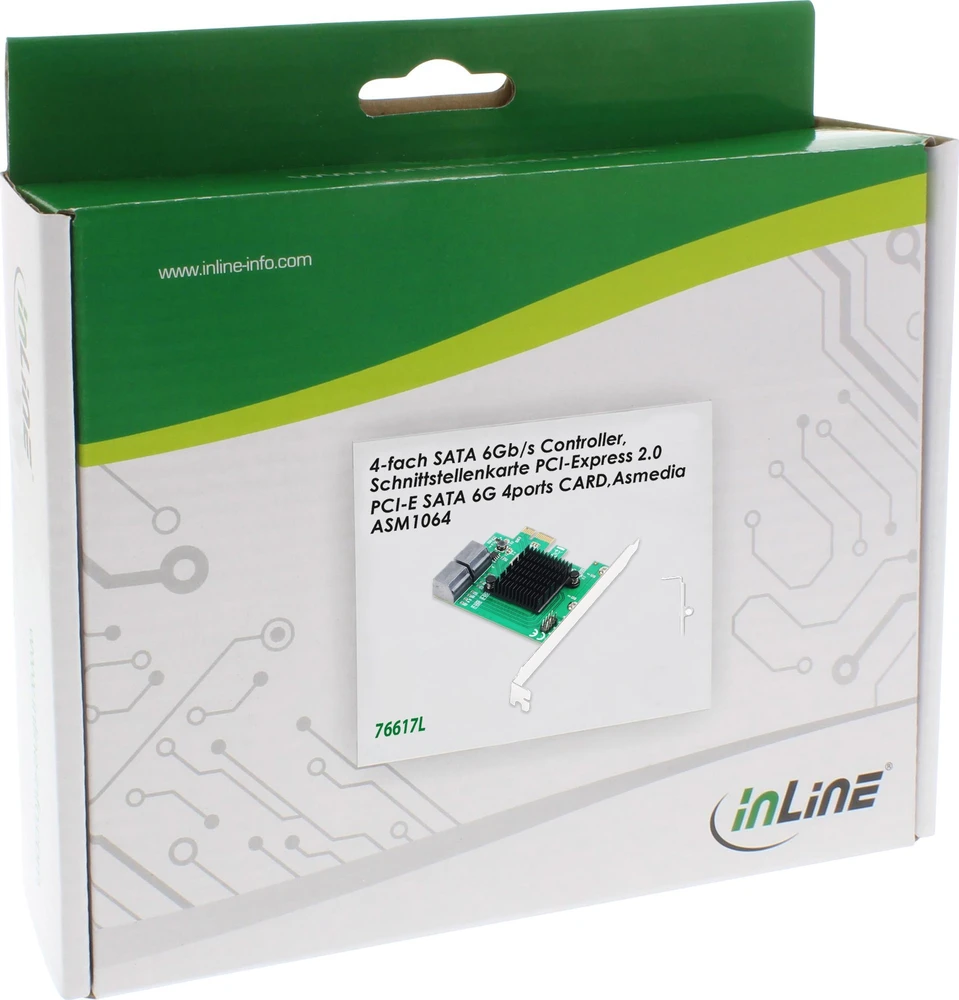 Kontroler InLine® SATA 6Gb/s valdiklis su 4x SATA, PCIe 2.0