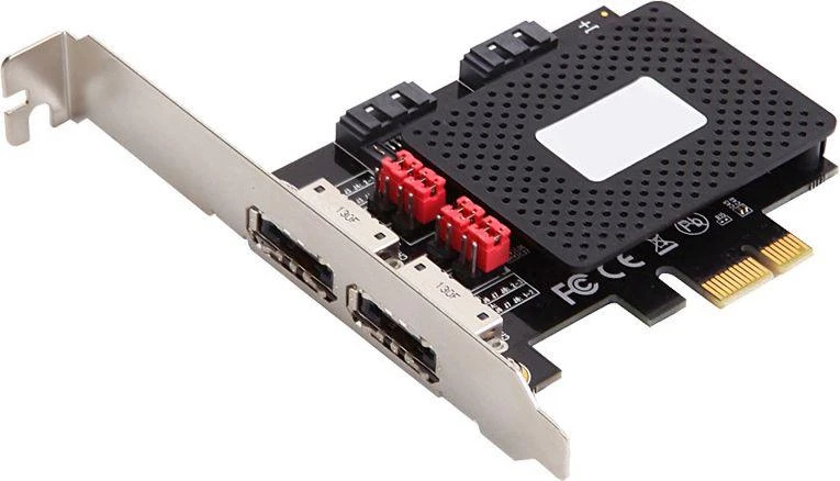 Šakotuvas Kontroler MicroConnect PCIe 2.0 x1 – 2x eSATA + 2x SATA III (MC-SATA3-T4)