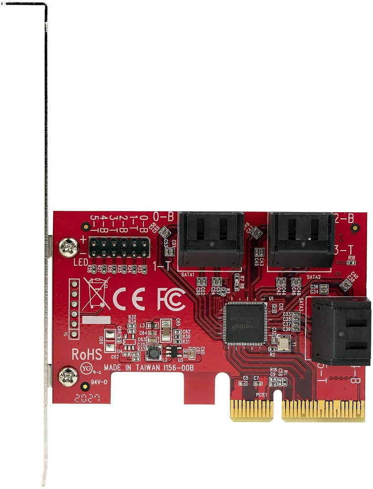„StarTech SATA PCIE“ plokštė – 6 prievadų (6 GB/s) / PCIE SATA išplėtimo plokštė ASM1166