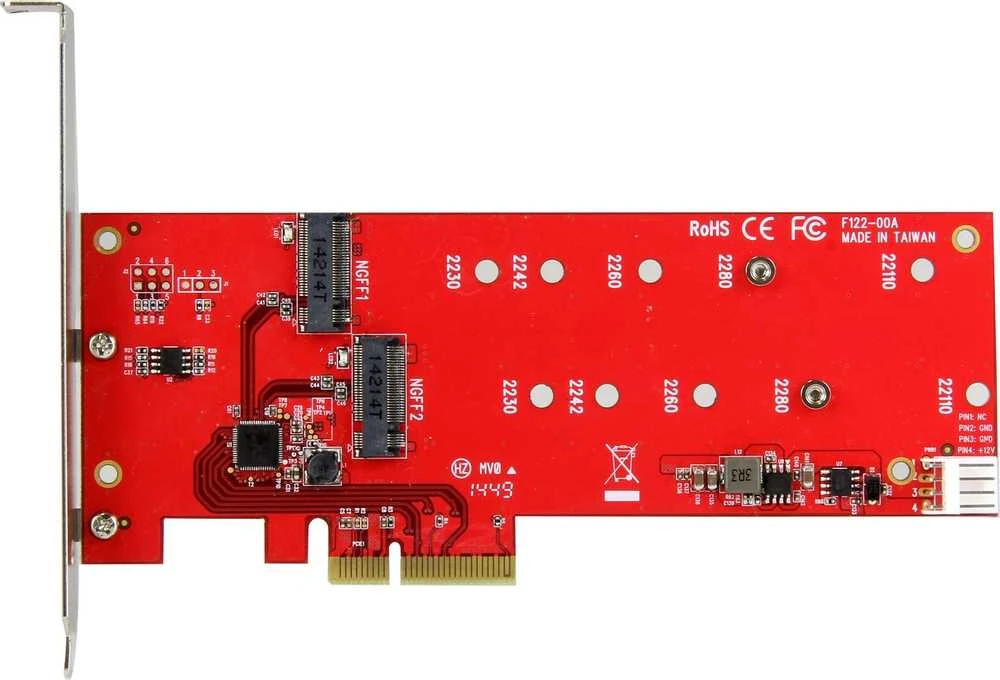 Serveris Kontroler StarTech PCIe 2.0 x4 - 2x M.2 SATA B-key (PEX2M2)