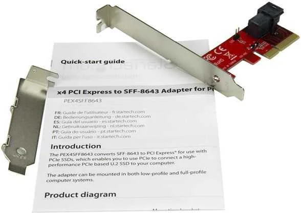 Kontroler StarTech PCIe 3.0 x4 - Mini-SAS HD SFF-8643 (PEX4SFF8643)