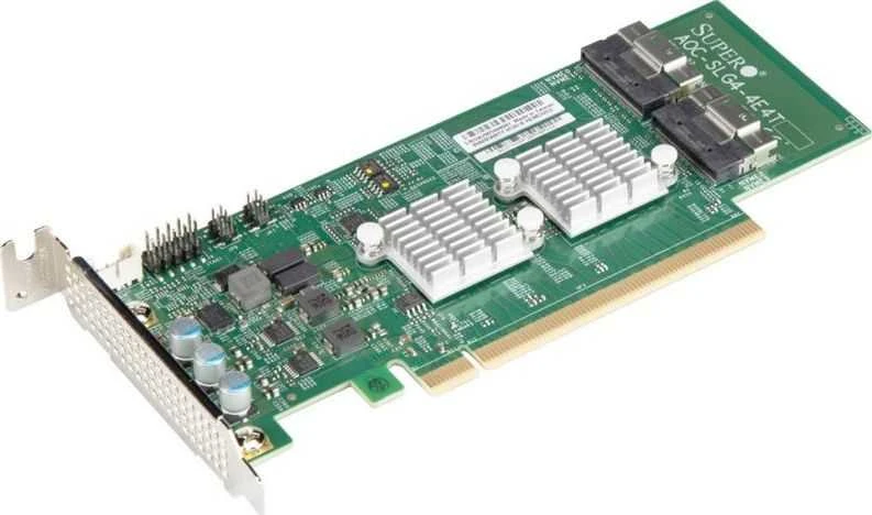 Super Micro Computer Supermicro 4 prievadų NVMe SSD žemo profilio PCIe 4.0 x16 AOC-SLG4-4E4T-O