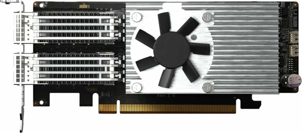 Kontroler Triton QNAP QXG-100G2SF-E810 karta jungiama į tinklą Wewnętrzny Włókno 100000 Mbit/s