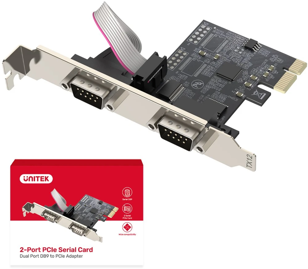 Unitek PCI Express valdiklis 2x RS-232